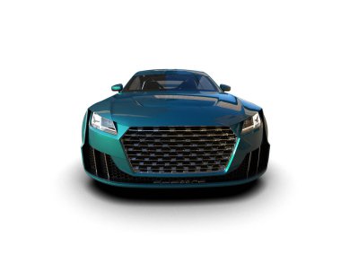 3D görüntüleme, beyaz arkaplanda izole edilmiş spor araba 