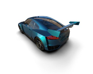 3D görüntüleme, beyaz arkaplanda izole edilmiş spor araba 