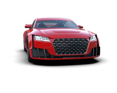 3D görüntüleme, beyaz arkaplanda izole edilmiş spor araba 