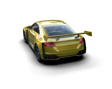 3D görüntüleme, modern spor araba beyaz arka planda izole edildi 