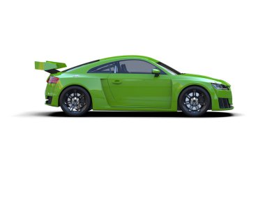 Beyaz zemin üzerinde izole edilmiş 3D resimleme spor araba