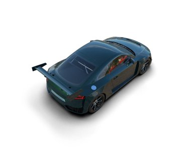 3D görüntüleme, beyaz arkaplanda izole edilmiş spor araba 