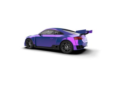 3D görüntüleme, beyaz arkaplanda izole edilmiş spor araba 