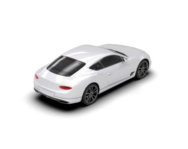 3D görüntüleme, beyaz arkaplanda izole edilmiş spor araba 