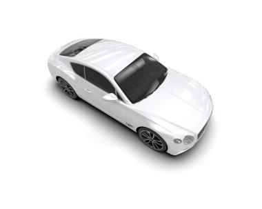 3D görüntüleme, beyaz arkaplanda izole edilmiş spor araba 