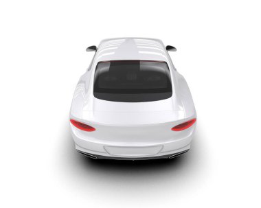3D görüntüleme, beyaz arkaplanda izole edilmiş spor araba 