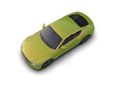 3D görüntüleme, beyaz arkaplanda izole edilmiş spor araba 