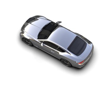 3D görüntüleme, beyaz arkaplanda izole edilmiş spor araba 