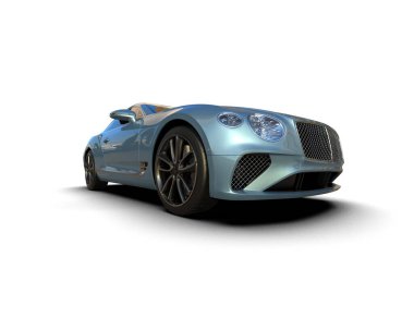 3D görüntüleme, beyaz arkaplanda izole edilmiş spor araba 