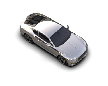 3D görüntüleme, beyaz arkaplanda izole edilmiş spor araba 