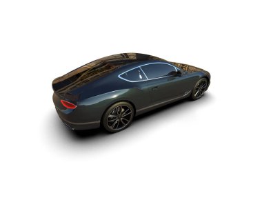 3D görüntüleme, beyaz arkaplanda izole edilmiş spor araba 