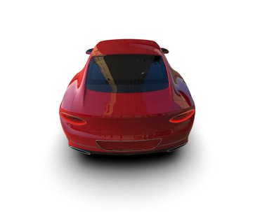 3D görüntüleme, beyaz arkaplanda izole edilmiş spor araba 