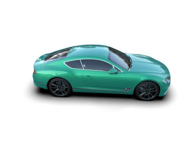 3D görüntüleme, beyaz arkaplanda izole edilmiş spor araba 