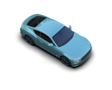 3D görüntüleme, beyaz arkaplanda izole edilmiş spor araba 