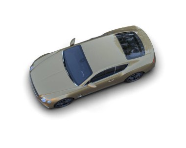 3D görüntüleme, beyaz arkaplanda izole edilmiş spor araba 