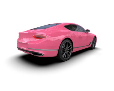 3D görüntüleme, beyaz arkaplanda izole edilmiş spor araba 