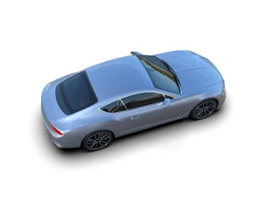 3D görüntüleme, beyaz arkaplanda izole edilmiş spor araba 