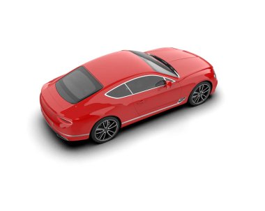 Beyaz zemin üzerinde izole edilmiş 3D resimleme spor araba