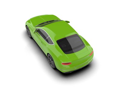 Beyaz zemin üzerinde izole edilmiş 3D resimleme spor araba