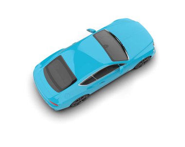 Beyaz zemin üzerinde izole edilmiş 3D resimleme spor araba