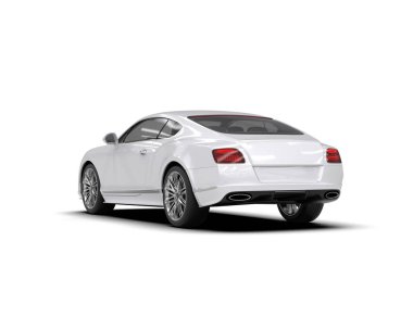 Beyaz zemin üzerinde izole edilmiş 3D resimleme spor araba