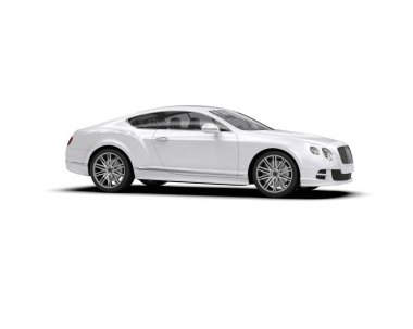 Beyaz zemin üzerinde izole edilmiş 3D resimleme spor araba