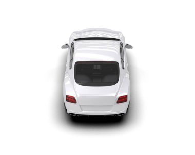 Beyaz zemin üzerinde izole edilmiş 3D resimleme spor araba