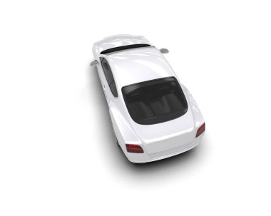 Beyaz zemin üzerinde izole edilmiş 3D resimleme spor araba