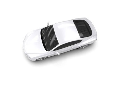 Beyaz zemin üzerinde izole edilmiş 3D resimleme spor araba