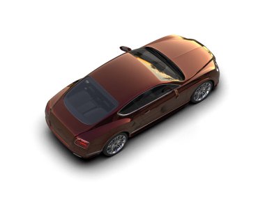 Beyaz zemin üzerinde izole edilmiş 3D resimleme spor araba