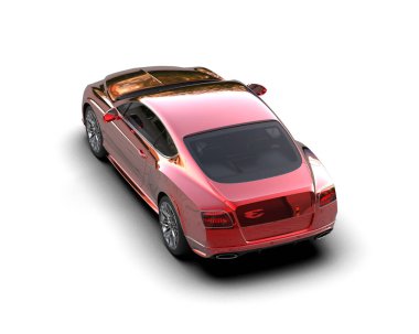 Beyaz zemin üzerinde izole edilmiş 3D resimleme spor araba