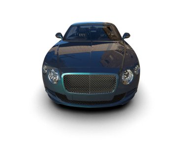 Beyaz zemin üzerinde izole edilmiş 3D resimleme spor araba