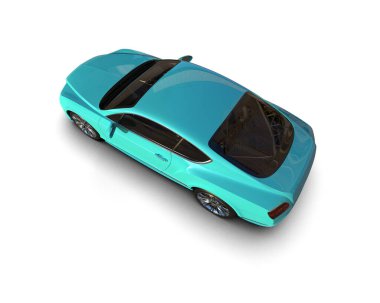 Beyaz zemin üzerinde izole edilmiş 3D resimleme spor araba