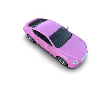 Beyaz zemin üzerinde izole edilmiş 3D resimleme spor araba