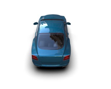 Beyaz zemin üzerinde izole edilmiş 3D resimleme spor araba