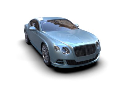 Beyaz zemin üzerinde izole edilmiş 3D resimleme spor araba