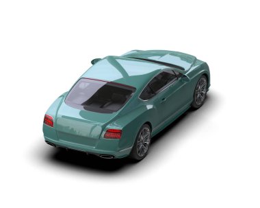 Beyaz arkaplanda 3 boyutlu spor araba görüntüleme