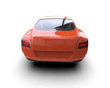 Beyaz arkaplanda 3 boyutlu spor araba görüntüleme