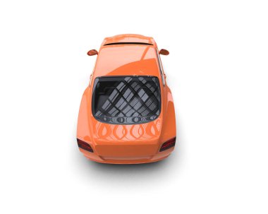 Beyaz arkaplanda 3 boyutlu spor araba görüntüleme