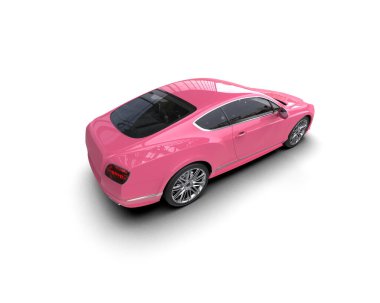 Beyaz arkaplanda 3 boyutlu spor araba görüntüleme