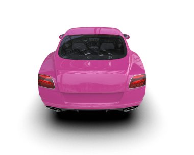 Beyaz arkaplanda 3 boyutlu spor araba görüntüleme