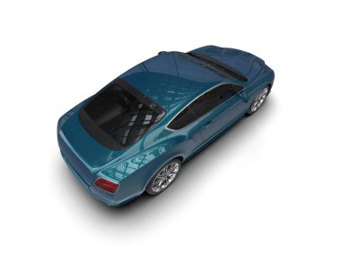 Beyaz arkaplanda 3 boyutlu spor araba görüntüleme