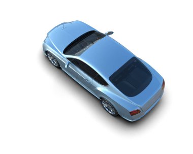 Beyaz arkaplanda 3 boyutlu spor araba görüntüleme