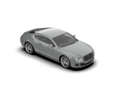 Beyaz arkaplanda 3 boyutlu spor araba görüntüleme