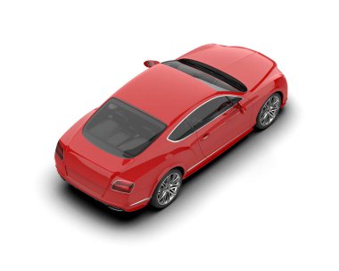 Beyaz arkaplanda 3 boyutlu spor araba görüntüleme