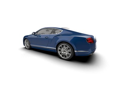 Beyaz arkaplanda 3 boyutlu spor araba görüntüleme