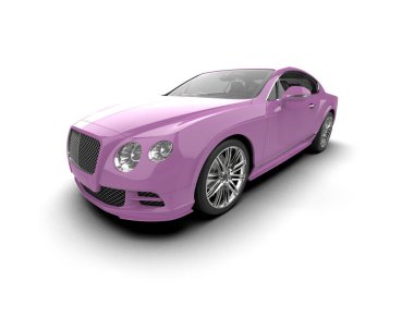 Beyaz arkaplanda 3 boyutlu spor araba görüntüleme