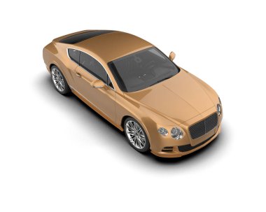 Beyaz arkaplanda 3 boyutlu spor araba görüntüleme