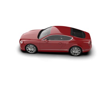 Beyaz arkaplanda 3 boyutlu spor araba görüntüleme