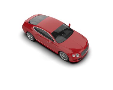 Beyaz arkaplanda 3 boyutlu spor araba görüntüleme